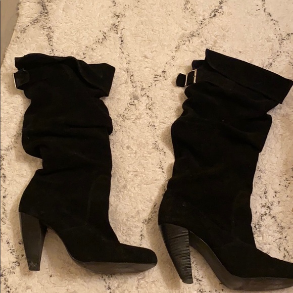 Steve Madden Shoes - Suede black boots. Practically new.